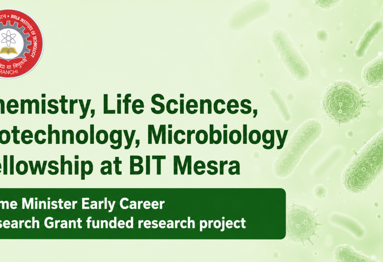 Chemistry, Life Sciences, Biotechnology, Microbiology Fellowship at BIT Mesra
