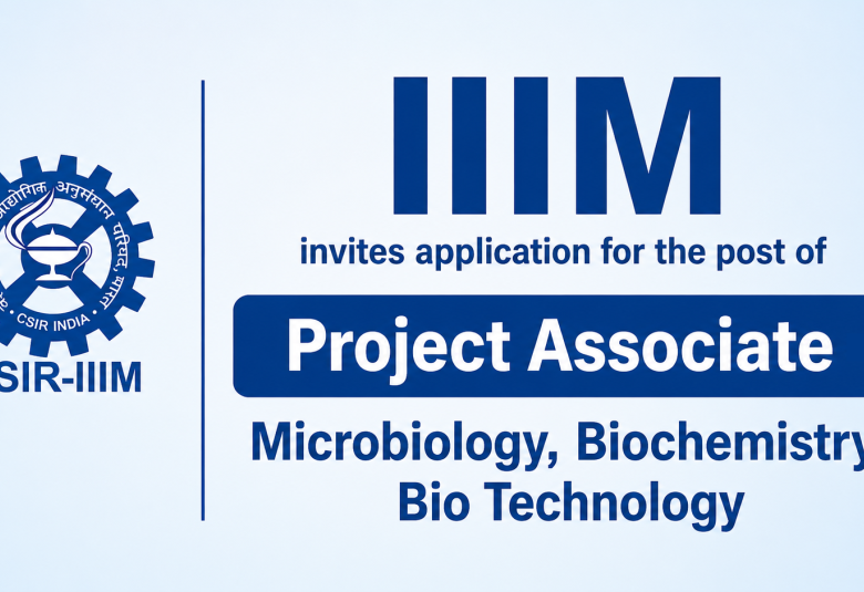 IIIM invites application for the post of Project Associate - Microbiology, Biochemistry, Bio Technology Apply