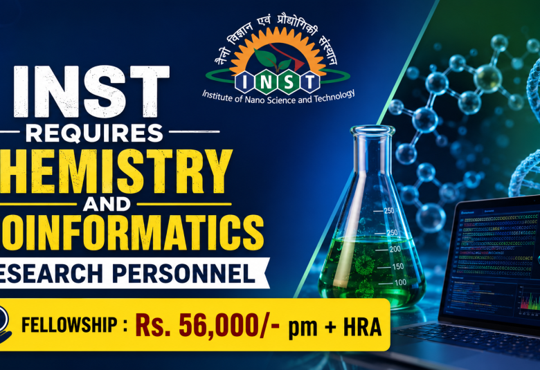 INST requires Chemistry and Bioinformatics research personnel