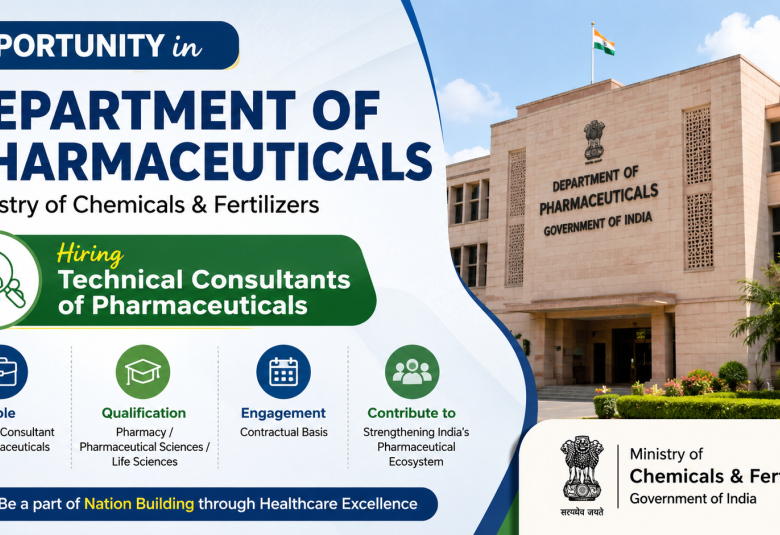 Opportunity in Department of Pharmaceuticals, Ministry of Chemicals | Hiring Technical Consultants of Pharmaceuticals