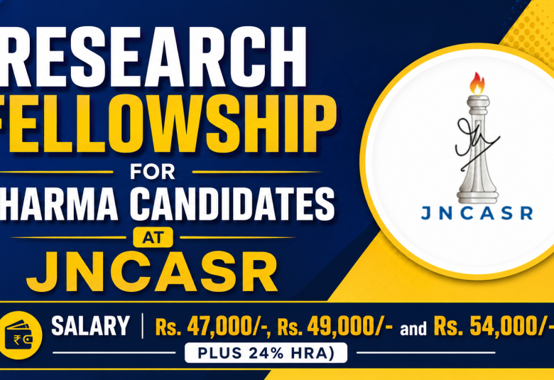 Research Fellowship for Pharma candidates at JNCASR