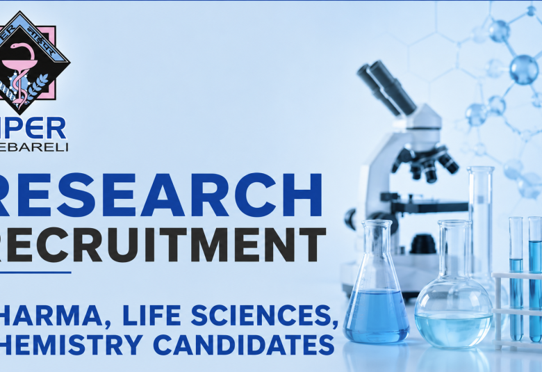 NIPER hiring Junior Research Assistant | Research Recruitment for Pharma, Life Sciences, Chemistry candidates