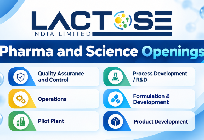 Lactose India Limited Openings : Pharma and Science candidates Apply