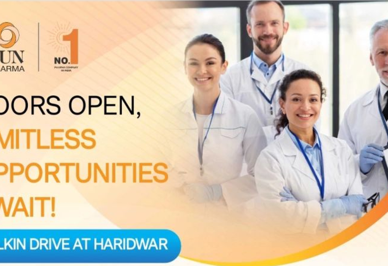 Multiple Positions for Pharma, Science candidates at Sun Pharma