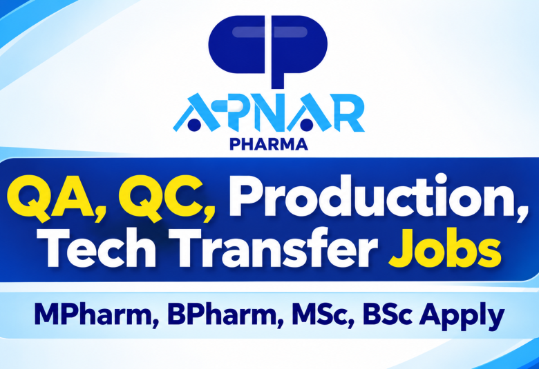 QA, QC, Production, Tech Transfer Jobs at Apnar Pharma