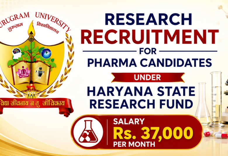 Research Recruitment for Pharma candidates under Haryana State Research Fund