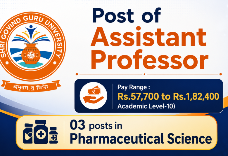 Shri Govind Guru University invites online applications for the post of Assistant Professor