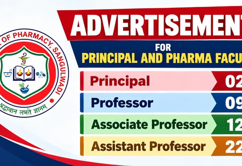 Advertisement for Principal and Pharma Faculty at ASPM College of Pharmacy