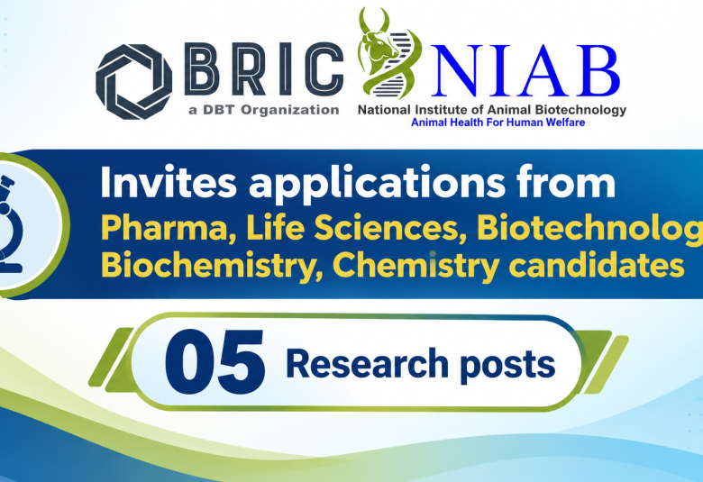 BRIC-NIAB invites applications from Pharma, Life Sciences, Biotechnology, Biochemistry, Chemistry candidates