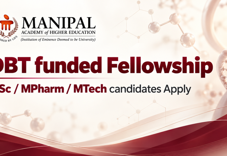 DBT funded Fellowship at Manipal Academy of Higher Education