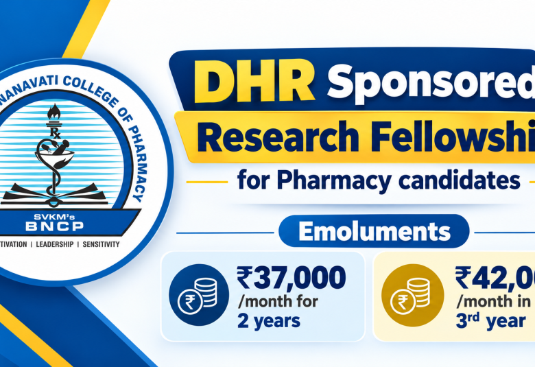DHR Sponsored Research Fellowship for Pharmacy candidates at SVKM's BNCP