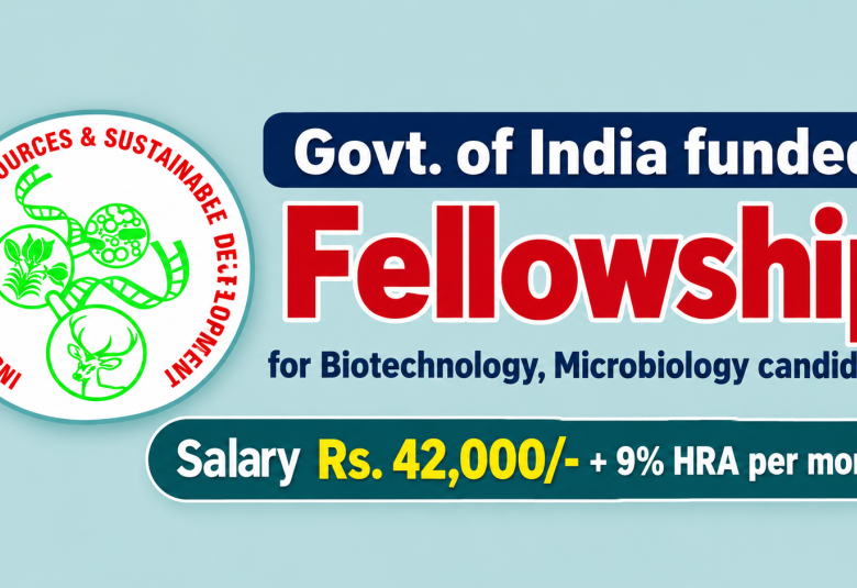 Govt. of India funded Fellowship for Biotechnology, Microbiology candidates at BRIC-IBSD