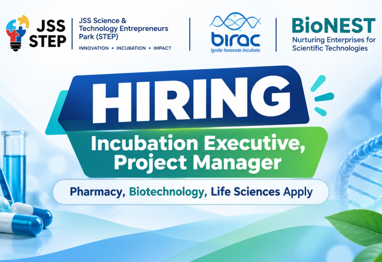 Hiring Incubation Executive, Project Manager at BIRAC-BioNest