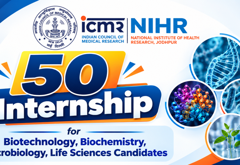 ICMR-NIHR Internship for Biotechnology, Biochemistry, Microbiology, Life Sciences Candidates