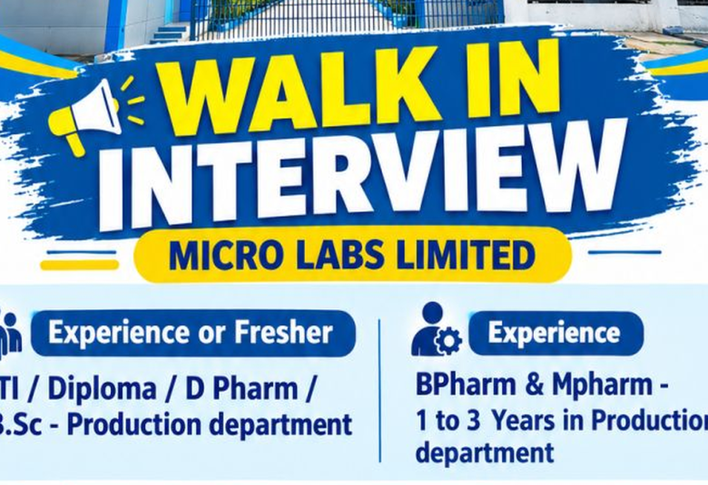 MICRO LABS LIMITED Walk in Drive for Production Department