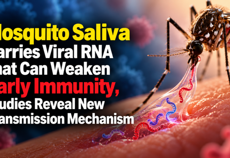 Mosquito Saliva Carries Viral RNA That Can Weaken Early Immunity, Studies Reveal New Transmission Mechanism