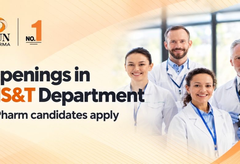 Sun Pharma Openings in MS&T Department