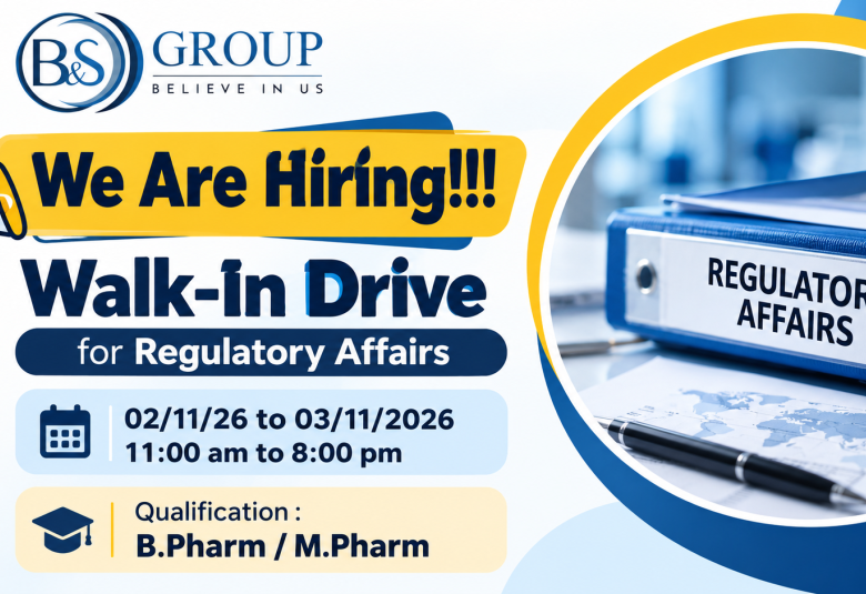 Walk in Drive for Regulatory Affairs at B&S Group