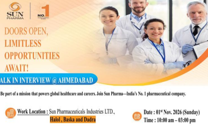 Multiple Positions at Sun Pharma - MPharm, BPharm, MSc, BSc apply