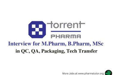 Walk In Interview For M.Sc, B.Pharm In Quality Control Department At ...