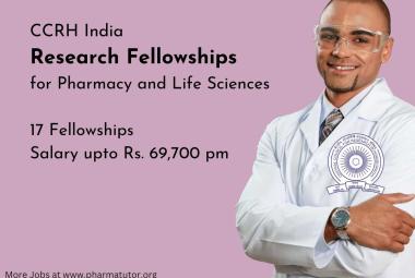 CCRH India announces Research Fellowships for Pharmacy and Life Sciences