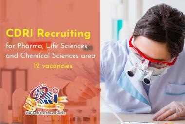 CDRI Recruiting for Pharma, Life Sciences and Chemical Sciences area