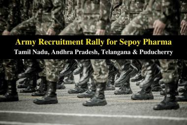 Indian Army Recruitment for Sepoy Pharma in Tamil Nadu, Andhra Pradesh, Telangana & Puducherry