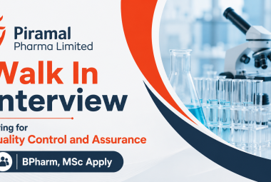 Hiring for Quality Control and Assurance at Piramal Pharma Limited