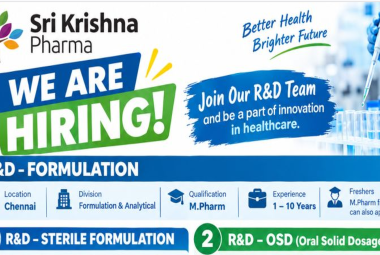 Sri Krishna Hiring for R&D Formulation