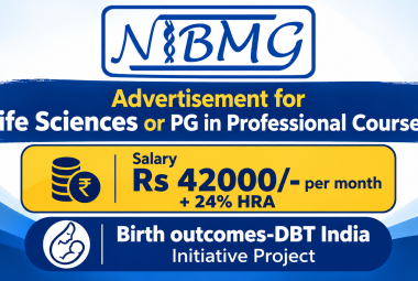 Advertisement for Life Sciences or PG in Professional Courses at NIBMG