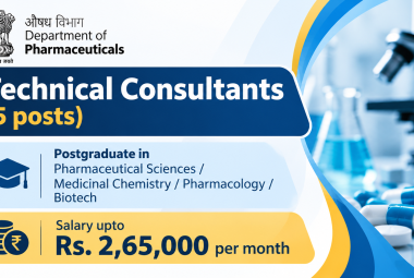 Applications invited for Technical Consultants at Department of Pharmaceuticals, Government