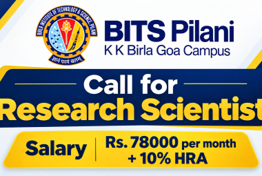 Call for Research Scientist at BITS Pilani, K. K. Birla Goa Campus