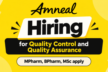 Hiring for Quality Control and Quality Assurance at Amneal Pharmaceuticals