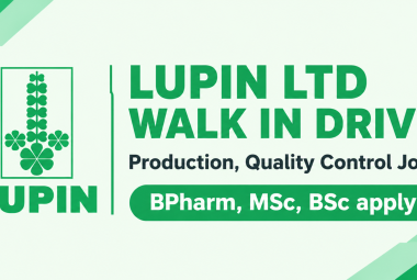 LUPIN LTD WALK IN DRIVE : Production, Quality Control Jobs