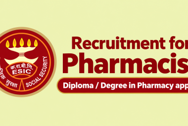 Recruitment for Pharmacist under Employees State Insurance Dispensaries