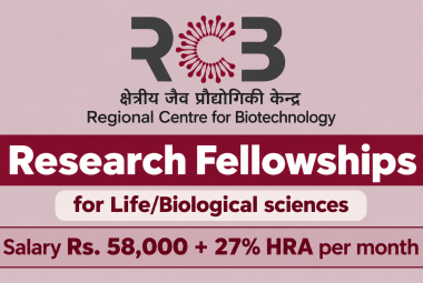 Research Fellowships at Regional Centre for Biotechnology