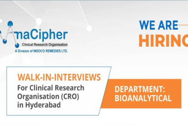 Walk In Drive for Clinical Research / Organisation (CRO) in Hyderabad