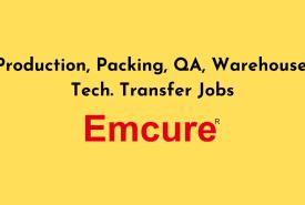 Production, Packing, QA, Warehouse, Tech. Transfer Jobs at Emcure