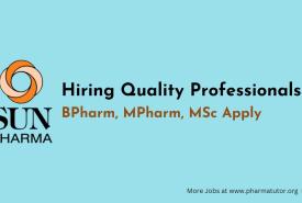 Sun Pharma Hiring Quality Professionals