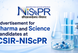 Advertisement for Pharma and Science candidates at CSIR-NIScPR