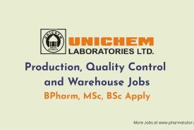 Production, Quality Control and Warehouse Jobs at Unichem Laboratories