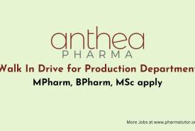 Walk In Drive for Production Department at Anthea Pharma