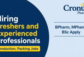 Cronus Pharma Hiring Freshers and Experienced Professionals - Production, Packing Jobs