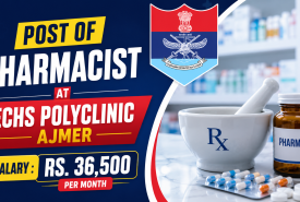 Invites applications for post of Pharmacist at ECHS Polyclinic Ajmer