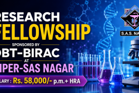Research Fellowship sponsored by DBT-BIRAC at NIPER-SAS Nagar