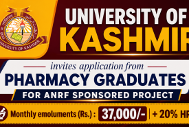 University of Kashmir invites application from Pharmacy graduates for ANRF sponsored project