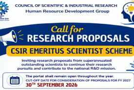 CSIR-HRDG invites research proposals from scientists under the Emeritus Scientist Scheme