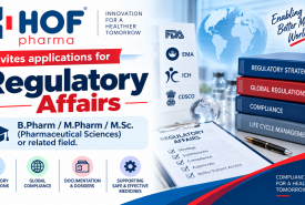 HOF Pharmaceuticals invites applications for Regulatory Affairs - Senior Executive