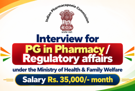 Indian Pharmacopoeia Commission invites applications from PG in Pharmacy / Regulatory affairs
