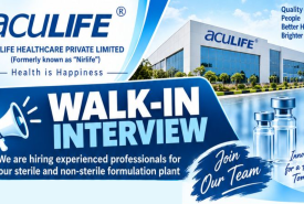 Interview in ADL, QA, QC, F&D at Aculife Healthcare
